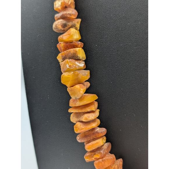 Vintage Chunky Genuine Raw Amber Graduated Nugget 32" Necklace 64.38g - Picture 3 of 10